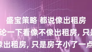 盛宝策略 都说像出租房, 大家评论一下看像不像出租房, 只是房子小了一点。